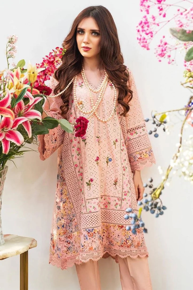 Farida Hasan Peach Luxury Lawn Collection Replica