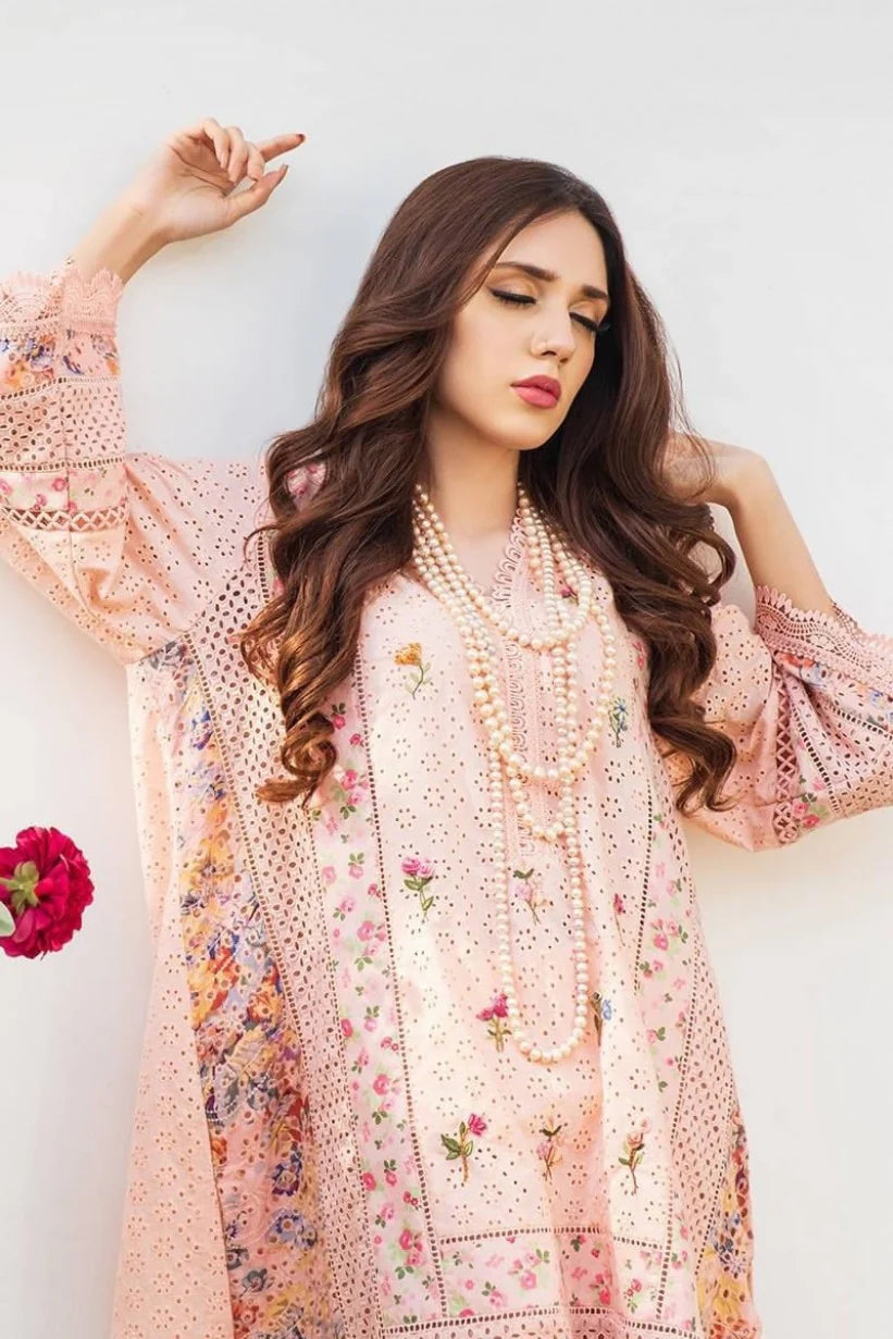 Farida Hasan Peach Luxury Lawn Collection Replica