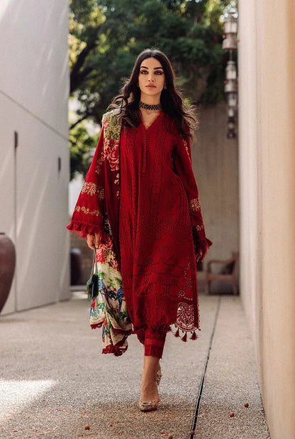 Saira Shakira Red/Blue/Green Luxury Lawn Collection Replica