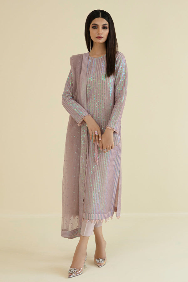 Baroque Pink Chiffon Formal Collection Replica