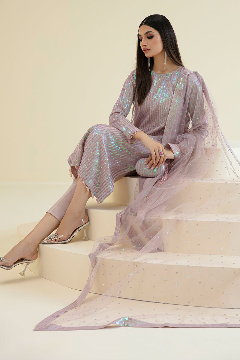 Baroque Pink Chiffon Formal Collection Replica