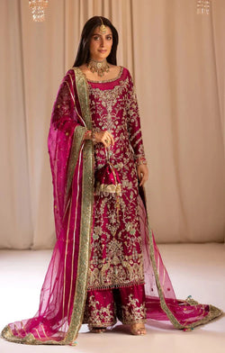 TABYA RAW SILK TABEER MAGENTA