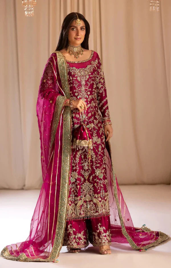 TABYA RAW SILK TABEER MAGENTA