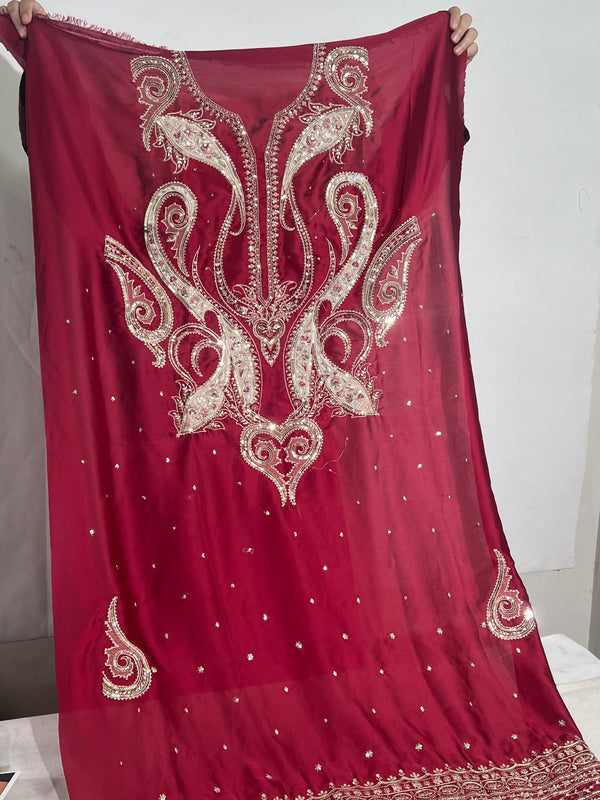 ETHNC SILK KAFTAN 2PC E-1069 UNSTICHED