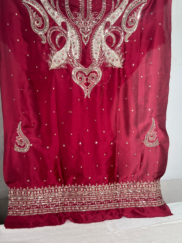ETHNC SILK KAFTAN 2PC E-1069 UNSTICHED