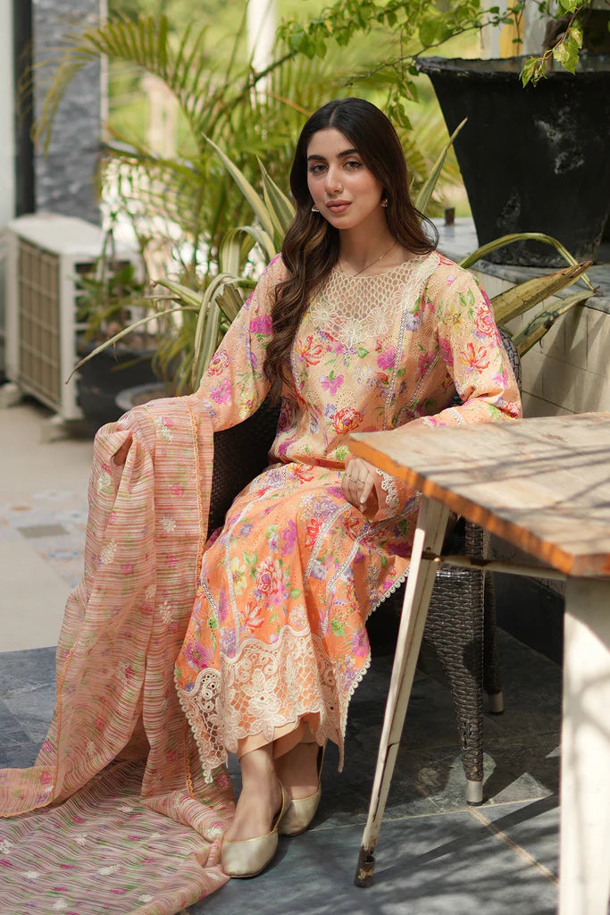 Rajbari Peach Printed Lawn Collection Replica