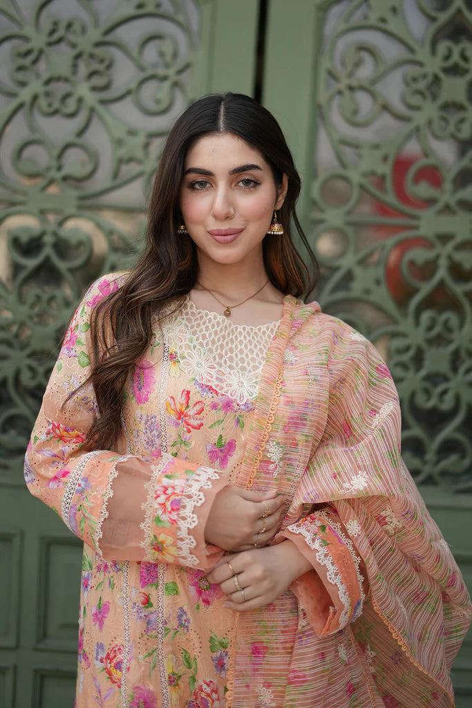 Rajbari Peach Printed Lawn Collection Replica