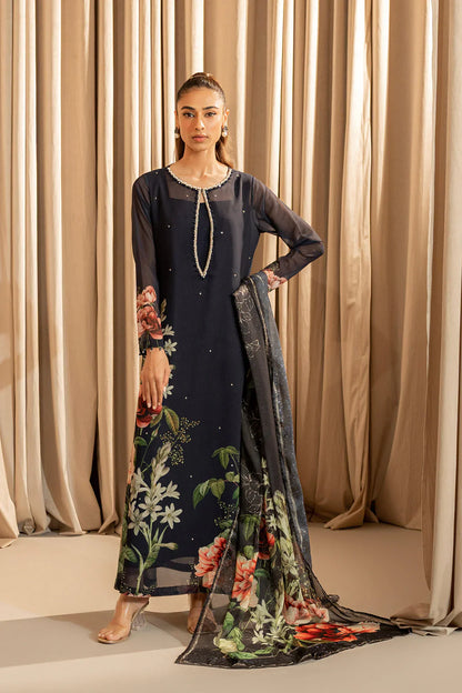 Lulusar Black Printed Silk Collection Replica