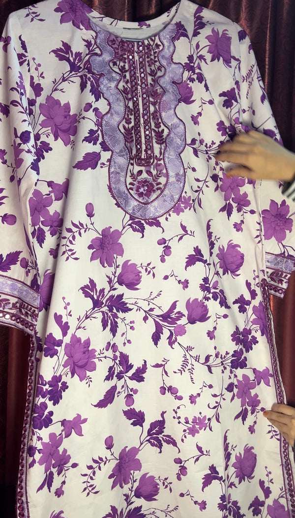 Aneelas Lavender Khaddar 3Pc