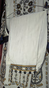 BEIGE AND BLACK EMBROIDERED KHADDAR