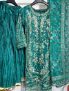 DEEP EMERALD ORGANZA SHARARA 3PC