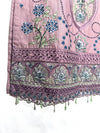 DUSTY PINK CHIKANKARI KHADDAR