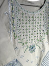 PASTEL GREEN CHIKANKARI KHADDAR