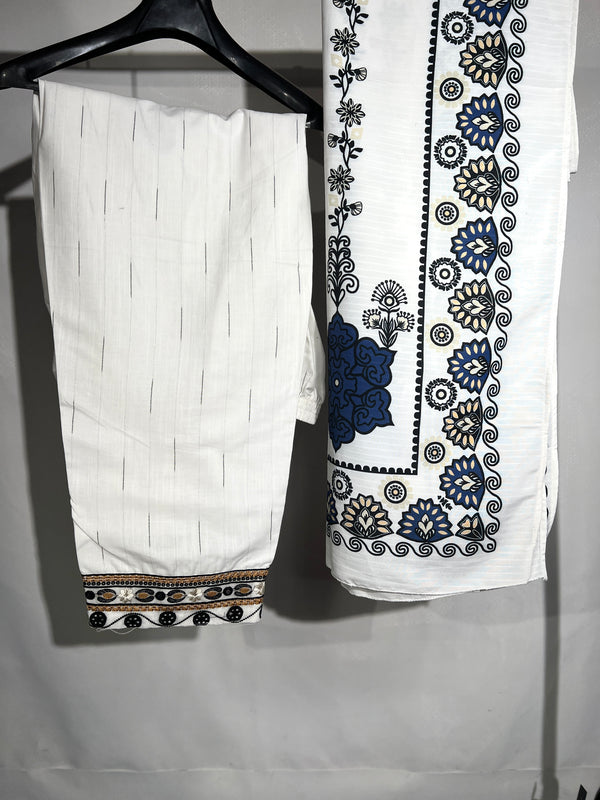Ethnc | Rozana Collection 25 | BEIGE AND BLACK EMBROIDERED KHADDAR