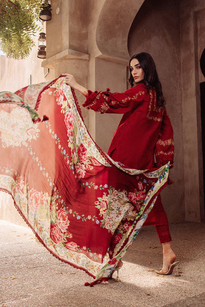 Saira Shakira Red/Blue/Green Luxury Lawn Collection Replica