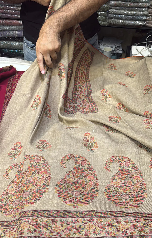 Pashmina Wool Suit – Skin (3 Piece)