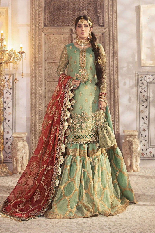 Maria B Pista Exclusive Maysori Gharara Bridal Collection Replica