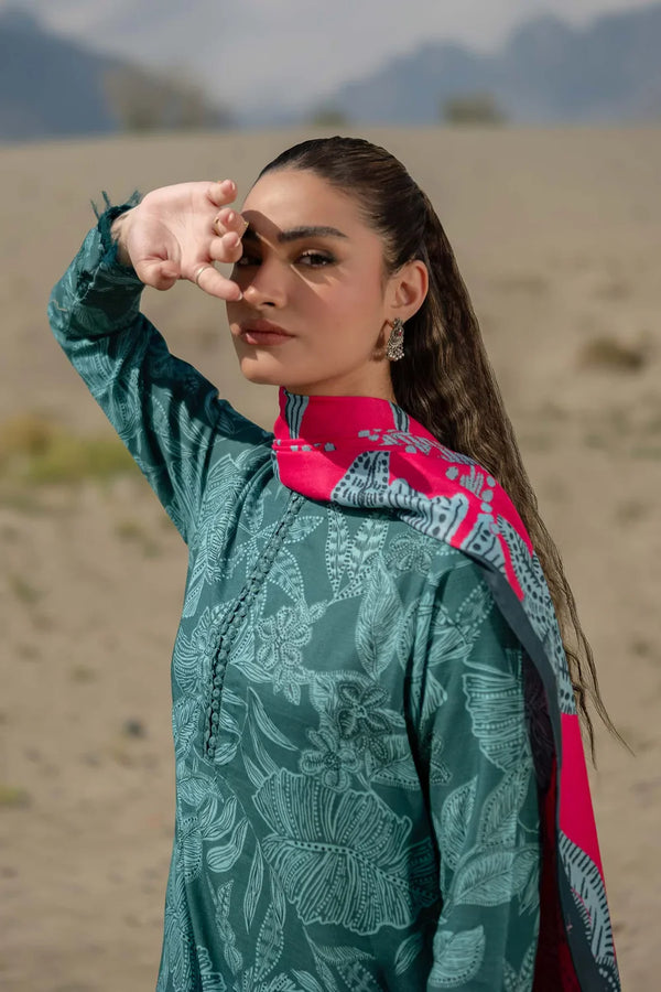 Khaddar Print C Green 3Pc