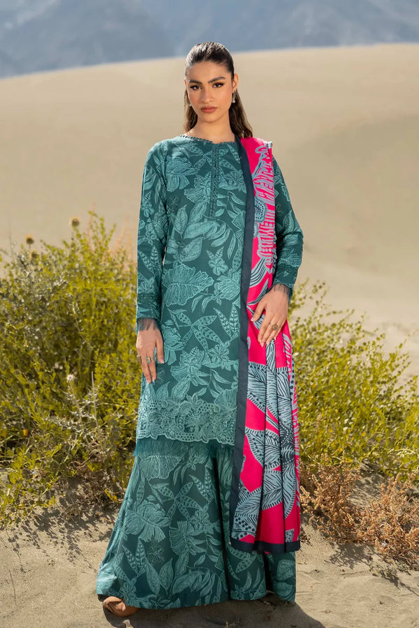 KHADDAR PRINT 3PC UNSTITCHED KH-01 C GREEN
