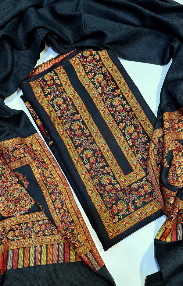 Pashmina Wool Suit – Black (3 Piece)