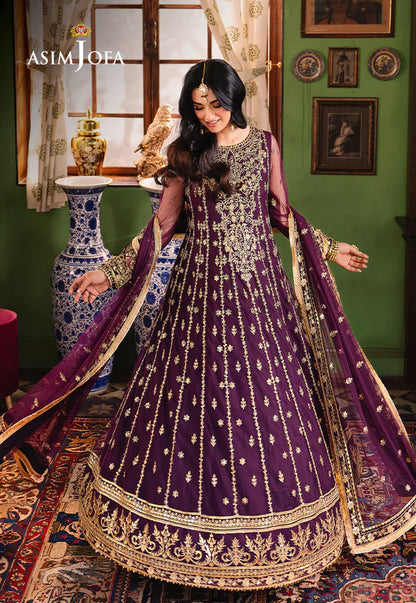 Asim Jofa Purple Net Formal Collection Maxi Replica