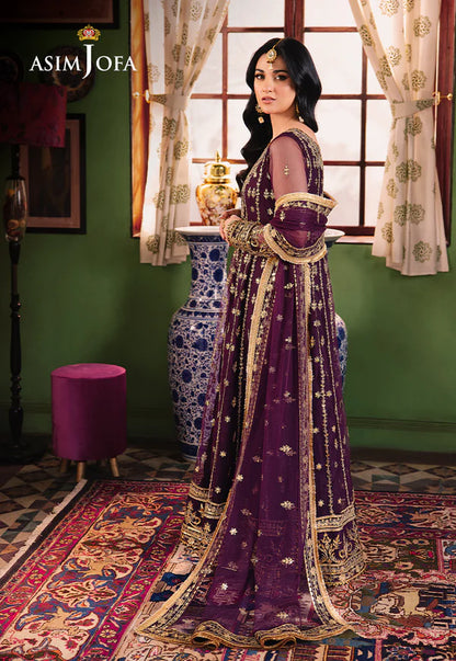 Asim Jofa Purple Net Formal Collection Maxi Replica