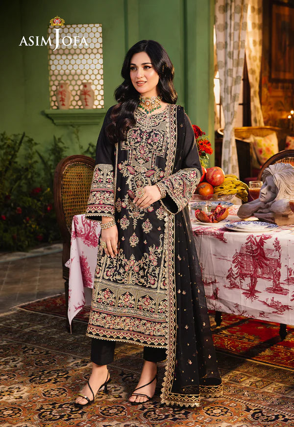 Asim Jofa Black Chiffon Formal Collection Replica