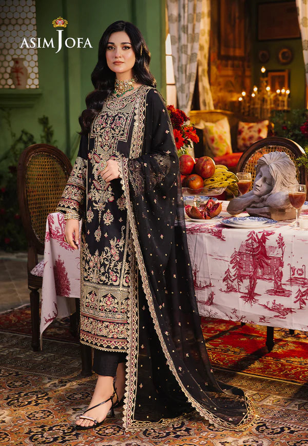 Asim Jofa Black Chiffon Formal Collection Replica