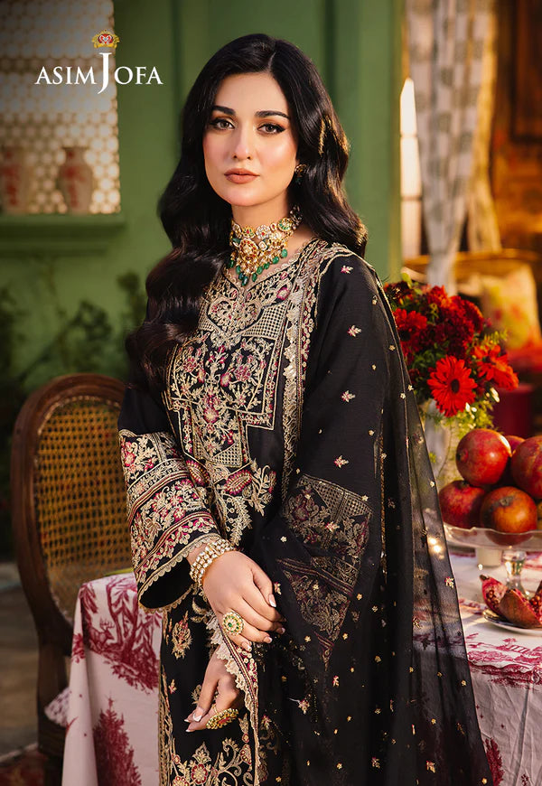 Asim Jofa Black Chiffon Formal Collection Replica