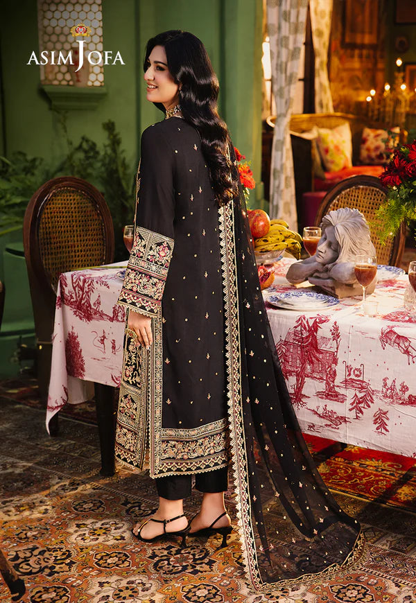 Asim Jofa Black Chiffon Formal Collection Replica