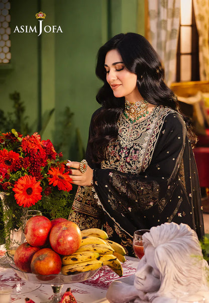 Asim Jofa Black Chiffon Formal Collection Replica