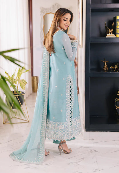 Asim Jofa Sky Blue Chiffon Formal Collection Replica