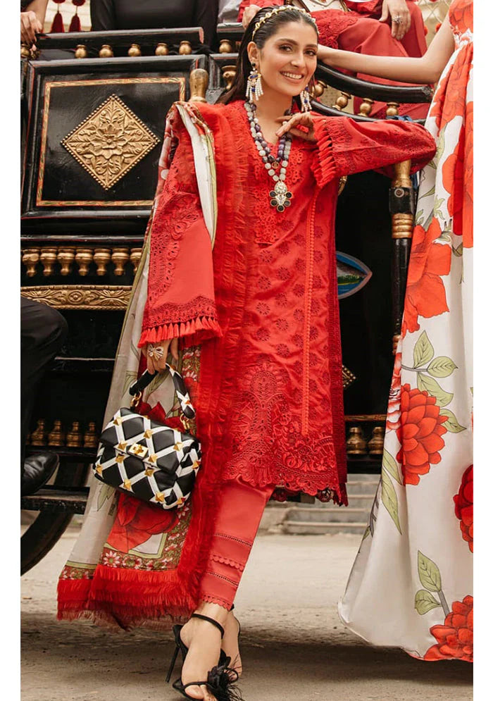 Mushq Red Luxury Lawn Collection Replica