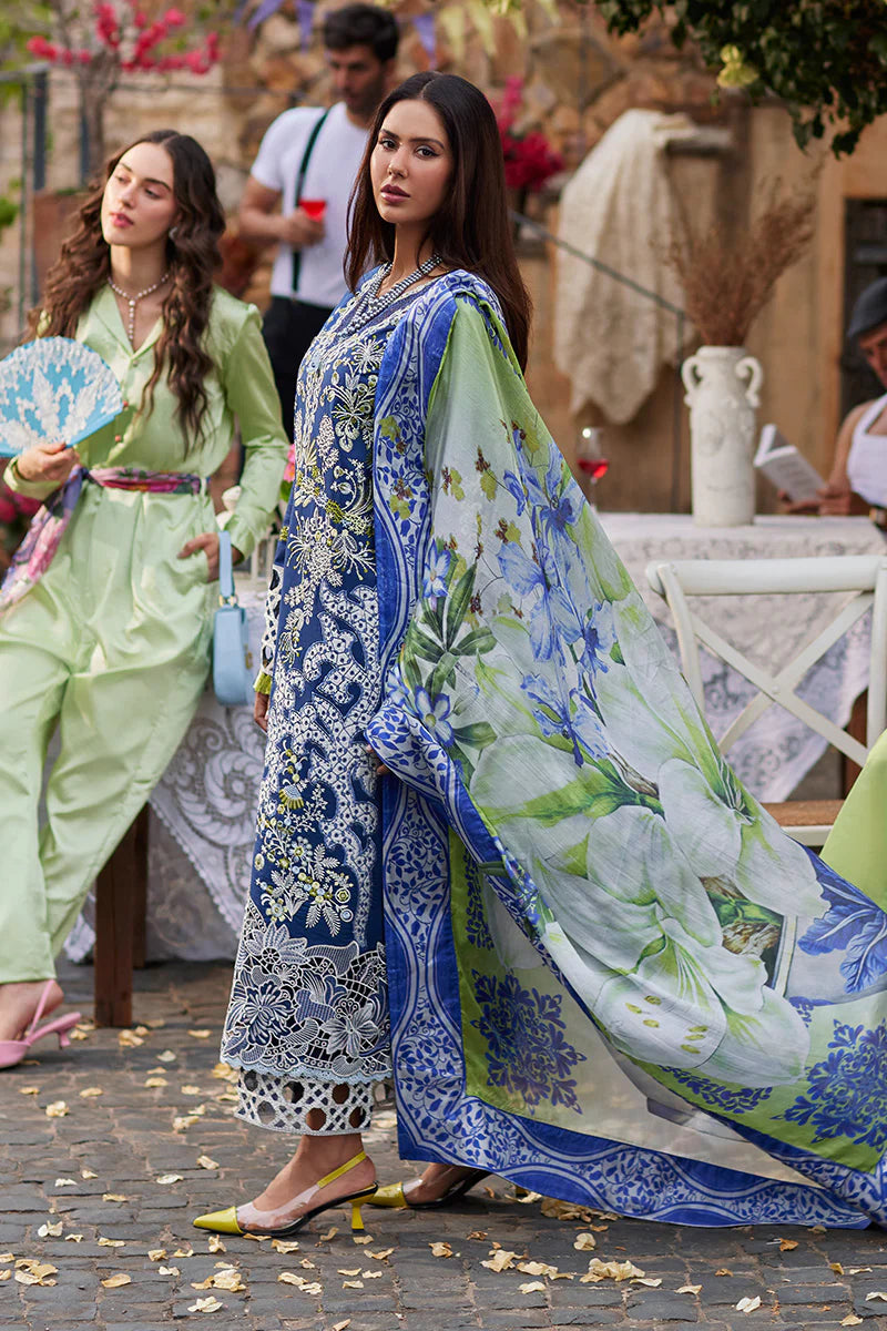 Mushq Modena Magic Blue Luxury Lawn Collection Replica