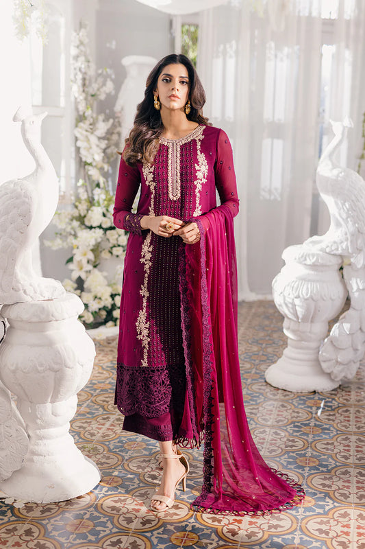 Azure Maroon Chiffon Collection Replica