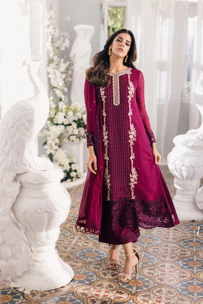 Azure Maroon Chiffon Collection Replica