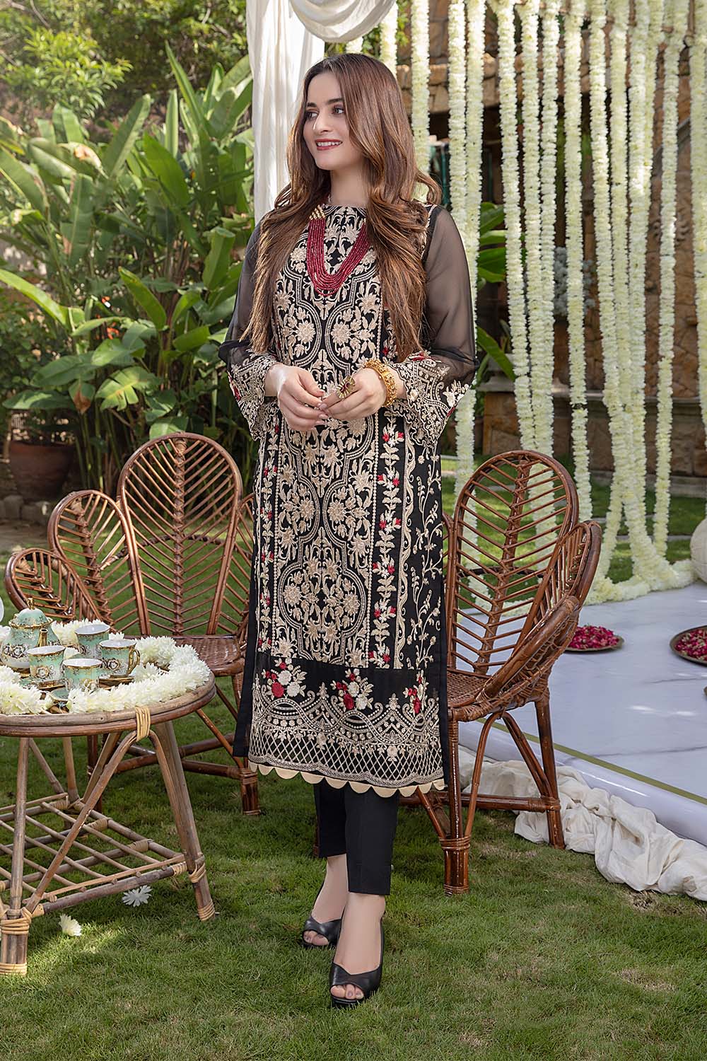 Azure Black 2 Pieces Chiffon Collection Replica