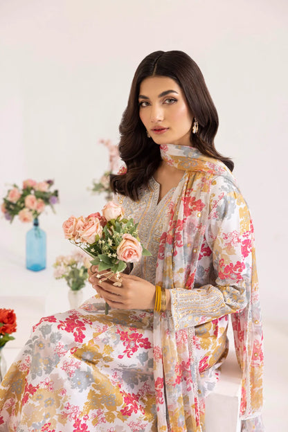 Mohagni Peach Printed Lawn Embroidered Collection Replica