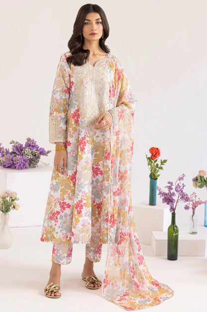 Mohagni Peach Printed Lawn Embroidered Collection Replica