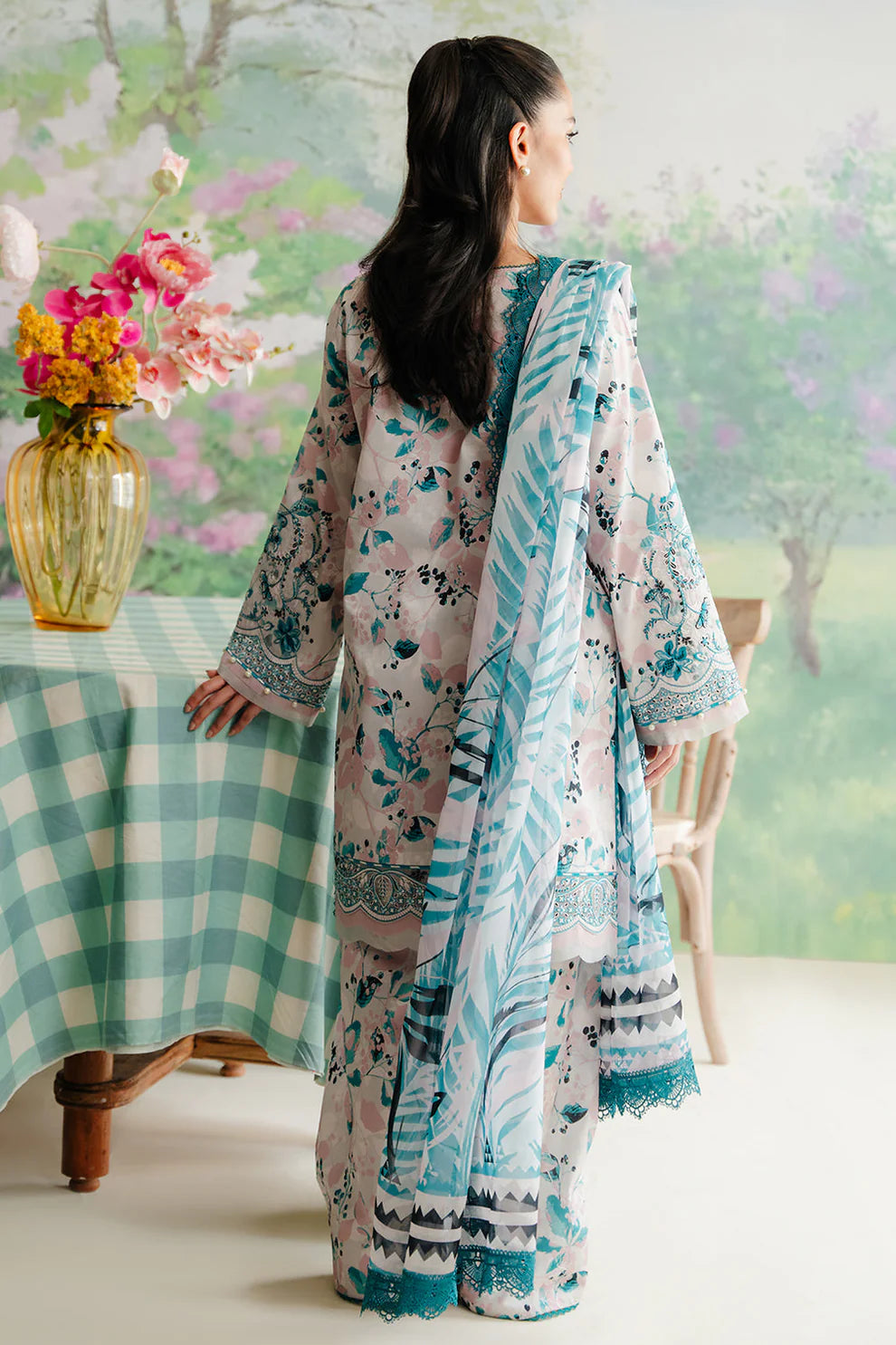 Afrozeh White Printed Lawn Collection Replica