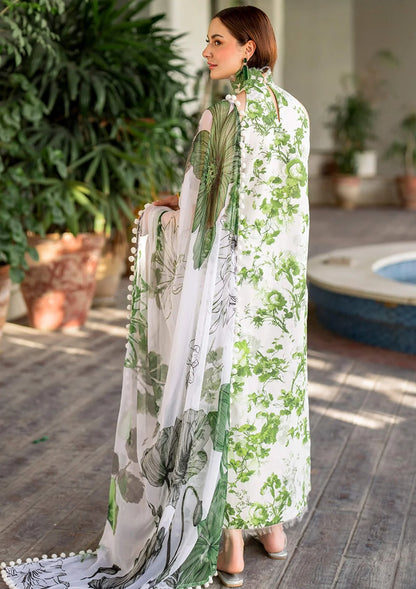 Asifa Nabeel White Printed Swiss Lawn Collection Replica