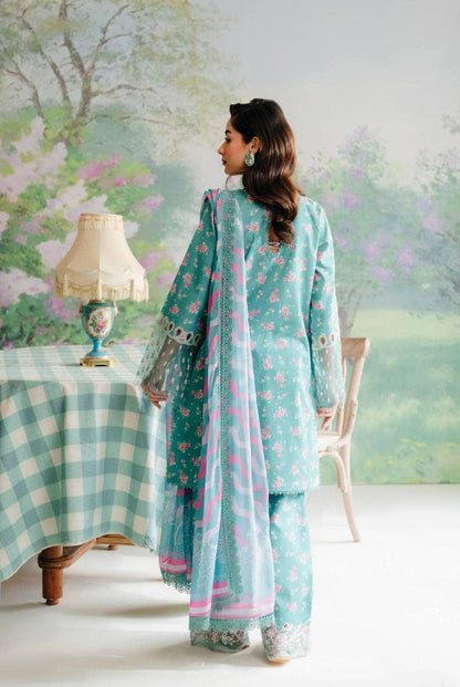 Afrozeh Sky Blue Digital Printed Lawn Collection Replica