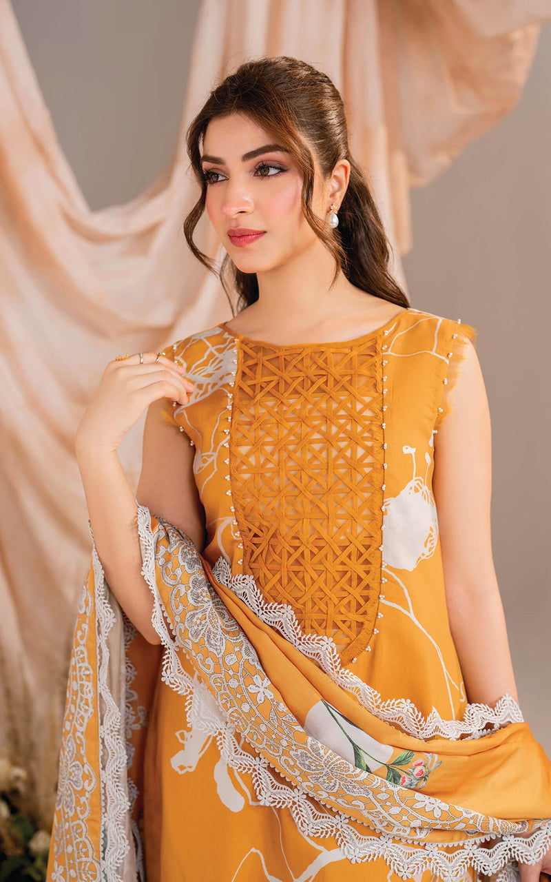 Asifa & Nabeel | Mustard - Lawn Collection Replica