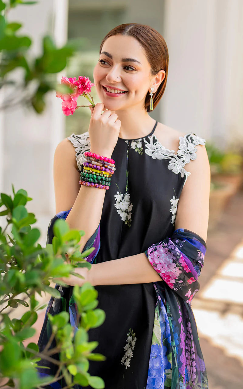 Asifa Nabeel Black Printed Lawn Collection Replica