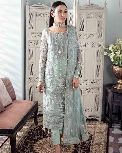 Gulaal Sky Blue Exclusive Net Replica