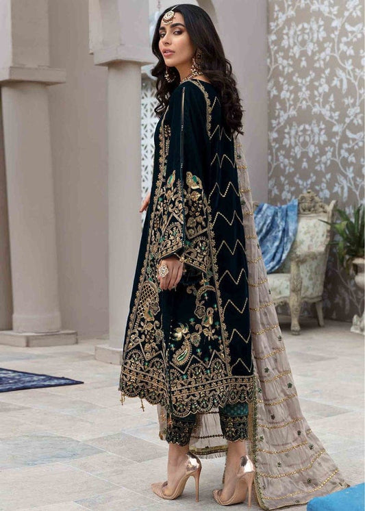 Emaan Adeel Black Velvet Formal Collection Replica