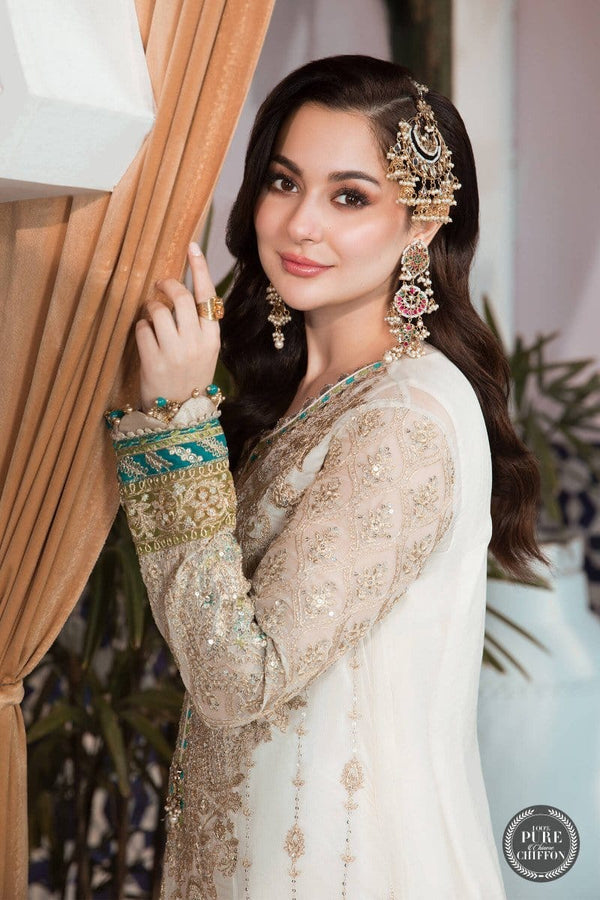 Maria B White Chiffon Formal Collection Replica
