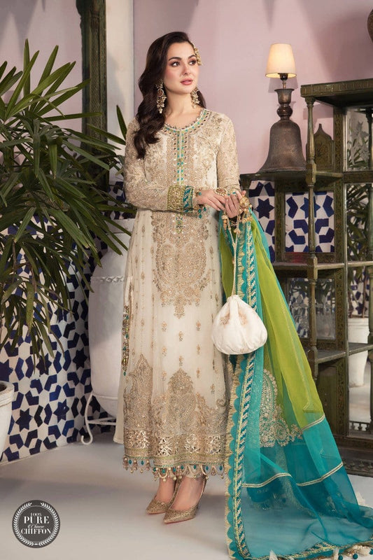 Maria B White Exclusive Formal Chiffon Collection Replica