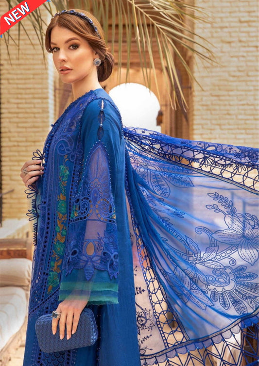 Maria B Blue Lawn Collection Replica