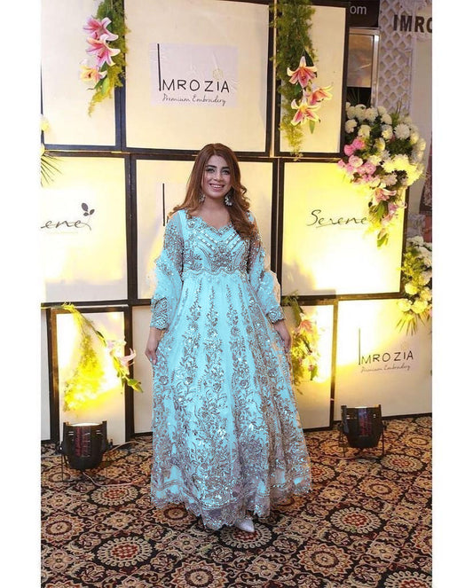 Imrozia Blue Bridal Collection Net Replica